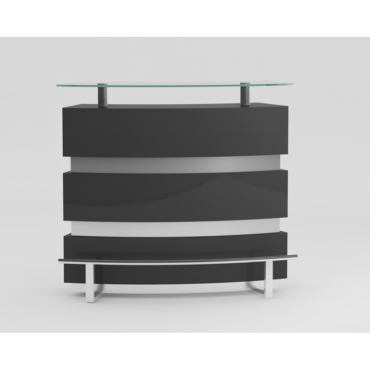 Orren Ellis Xenia Home Bar with Wine Storage & Reviews Wayfair